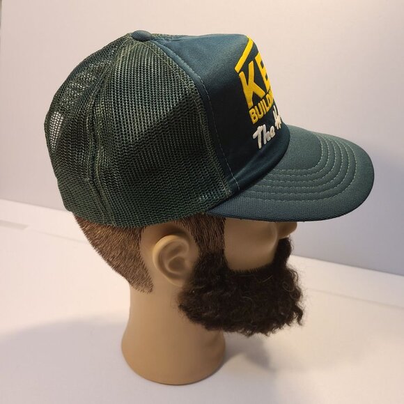 Vintage 90s Trucker Hat Kent Building Supplies Screen Printed Mesh Hat - Picture 5 of 8